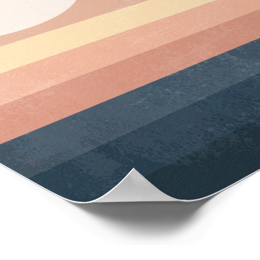 Minimalistischer Abstrakter Mond und Ozean Poster (Ecke)