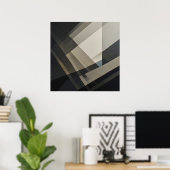 Minimalistischer abstrakter neutraler diagonaler S Poster (Heimbüro)