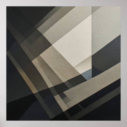 Minimalistischer abstrakter neutraler diagonaler S Poster (Vorne)