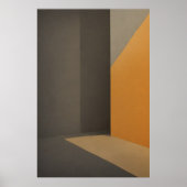 Minimalistischer abstrakter Orange und Grau Poster (Vorne)