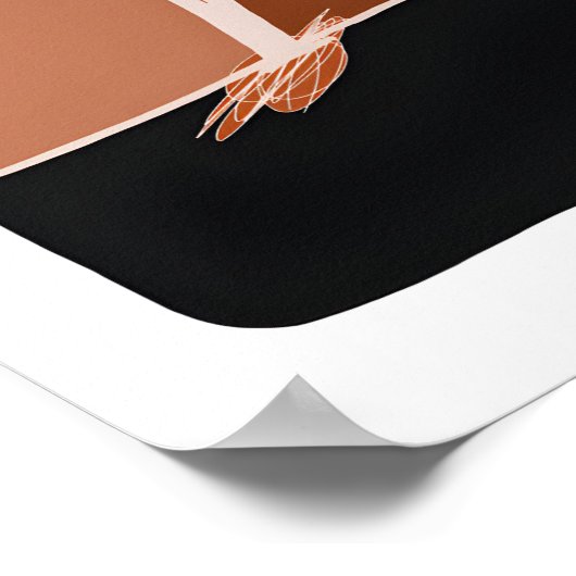 Minimalistischer Abstrakter Palmbaum in Erdtönen Poster (Ecke)