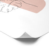 Minimalistischer Abstrakter Palmenblättriger Rosa Poster (Ecke)