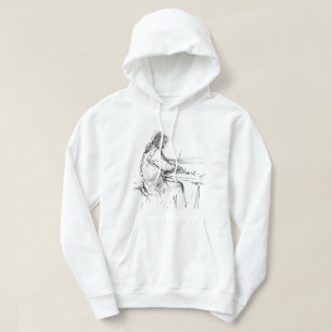 Minimalistischer abstrakter Pianist beim Klaviersp Hoodie