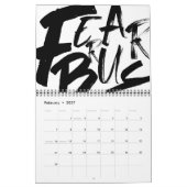 Minimalistischer Abstrakter Schwarz-Weiß-Kalender  Kalender (Feb 2027)