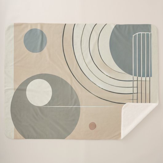 Minimalistischer Abstrakter Sherpa-Blanket Sherpadecke (Vorderseite (Horizontal))
