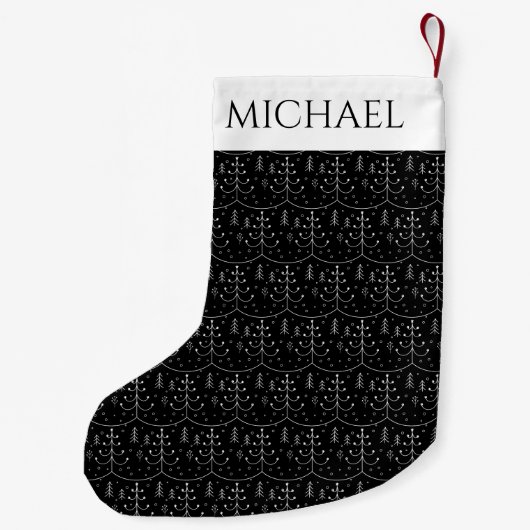 Minimalistischer Abstrakter Weihnachtsbaum Kleiner Weihnachtsstrumpf (Rückseite)