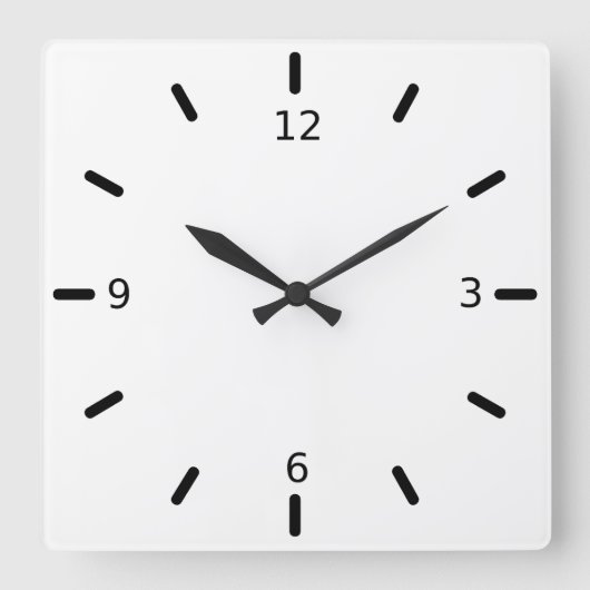 Minimalistischer Acrylplatz, 10,75" Wall Clock Quadratische Wanduhr (Vorderseite)