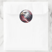 Minimalistischer Adler mit Flagge – Moderne patrio Runder Aufkleber (Tasche)