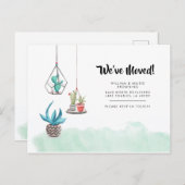 Minimalistischer Adressenwechsel Boho-Pflanze Ankündigungspostkarte (Vorne/Hinten)