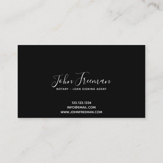 Minimalistischer Agent für Notar-Signaturen in Sch Visitenkarte (Rückseite)