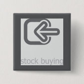 Minimalistischer Aktienkauf Modernes Finanzsymbol Button (Vorderseite)