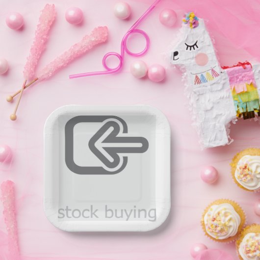 Minimalistischer Aktienkauf Modernes Finanzsymbol Pappteller