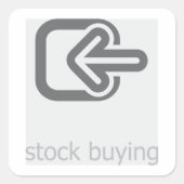 Minimalistischer Aktienkauf Modernes Finanzsymbol Quadratischer Aufkleber (Vorderseite)