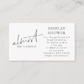 Minimalistischer Almost Mrs Display Dusche Begleitkarte (Vorderseite)