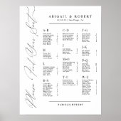 Minimalistischer alphabetischer Hochzeits-Sitzplan Poster (Vorne)