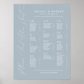 Minimalistischer alphabetischer Hochzeits-Sitzplan Poster (Vorne)