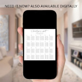 Minimalistischer alphabetischer Hochzeits-Sitzplan Poster