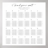 Minimalistischer alphabetischer Hochzeits-Sitzplan Poster (Vorne)