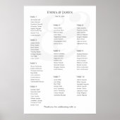 Minimalistischer Ampersand-Hochzeit | 10 Sitzplan Poster (Vorne)