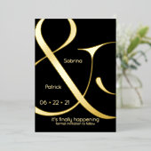 Minimalistischer Ampersand Save the Date Folieneinladung (Stehend vorne)