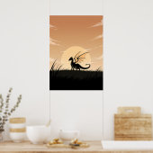 Minimalistischer Anime-Drache Poster (Küche)