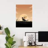 Minimalistischer Anime-Drache Poster (Heimbüro)
