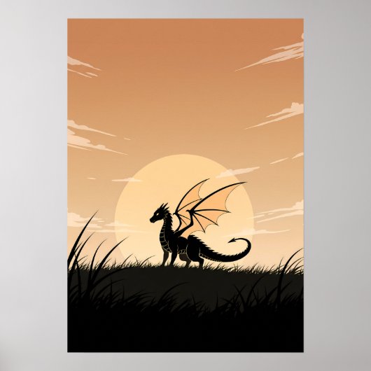 Minimalistischer Anime-Drache Poster (Vorne)