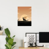 Minimalistischer Anime-Drache Poster (Heimbüro)