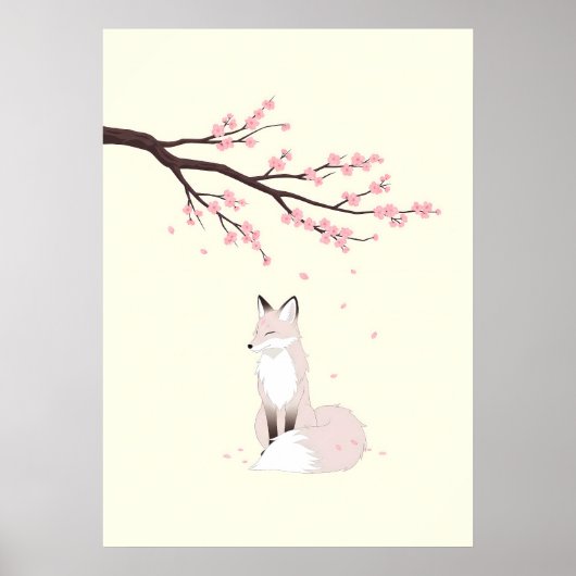 Minimalistischer Anime-Fuchsgeist Poster (Vorne)