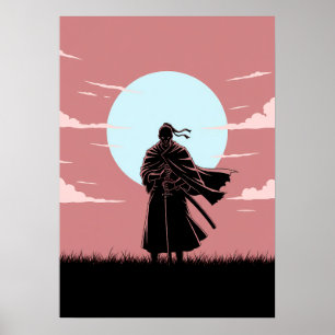 Minimalistischer Anime-Ronin Poster