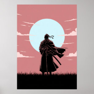 Minimalistischer Anime-Ronin Poster