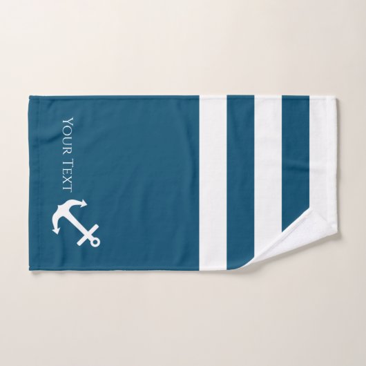 Minimalistischer Anker und Streifen Badhandtuch Set (Handtuch)