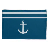 Minimalistischer Anker und Streifen Kissenbezug (Rückseite)