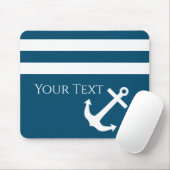 Minimalistischer Anker und Streifen Mousepad (Mit Mouse)