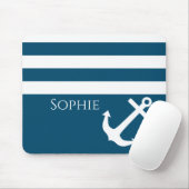 Minimalistischer Anker und Streifen Mousepad (Mit Mouse)