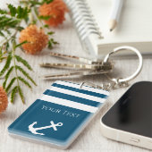 Minimalistischer Anker und Streifen Schlüsselanhänger (Vorderseite rechts)