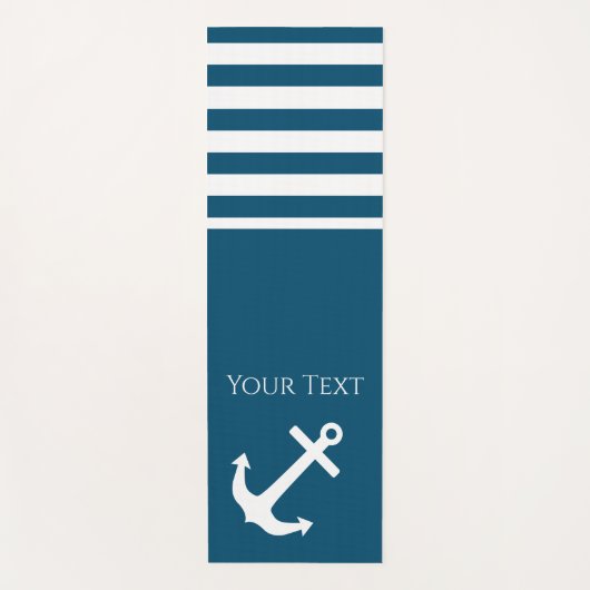 Minimalistischer Anker und Streifen Yogamatte (Vorderseite)