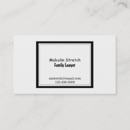 Minimalistischer Anwalt für Schwarz und Weiß Visitenkarte