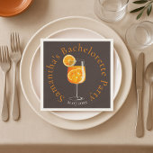 Minimalistischer Aperol Spritz Junggeselinnen-Absc Serviette