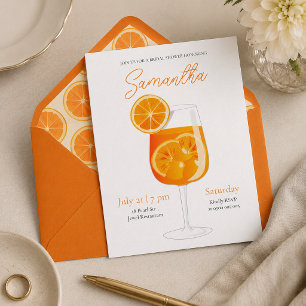 Minimalistischer Aperol Spritz-Junggesellinnenabsc Einladung