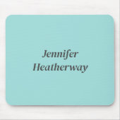 Minimalistischer Aqua-Blau-individuelle Name Mousepad (Vorne)