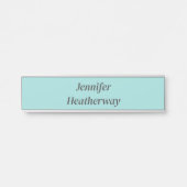 Minimalistischer Aqua-Blau-individuelle Name Türschild (Vorderseite )