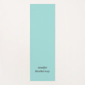Minimalistischer Aqua-Blau-individuelle Name Yogamatte (Vorderseite)