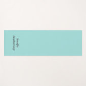 Minimalistischer Aqua-Blau-individuelle Name Yogamatte (Vorderseite (Horizontal))