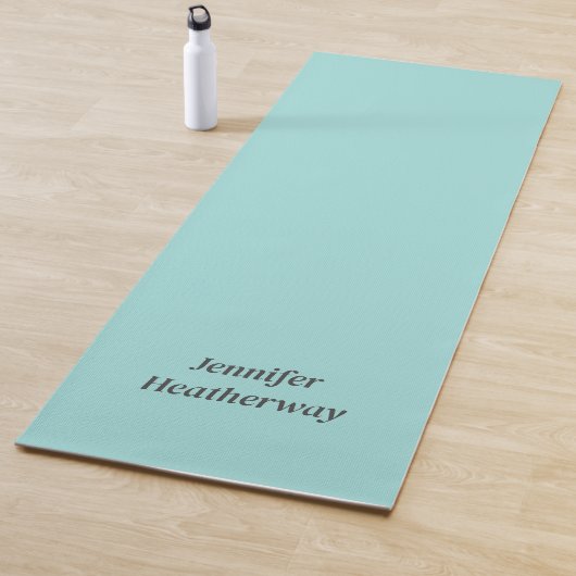 Minimalistischer Aqua-Blau-individuelle Name Yogamatte (Beispiel)