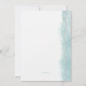 Minimalistischer Aquamariner Abschluss Einladung (Rückseite)
