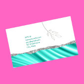 Minimalistischer aquamariner Blätter-Berater Visitenkarte