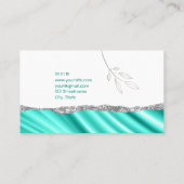 Minimalistischer aquamariner Blätter-Berater Visitenkarte (Rückseite)