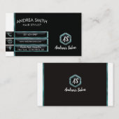 Minimalistischer Aquamariner Glitzer Beruflich Mod Visitenkarte (Vorne/Hinten)