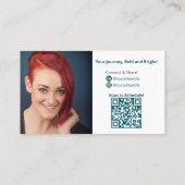 Minimalistischer Aquamariner White Life Coach Pers Visitenkarte (Rückseite)